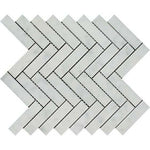 1x4 Carrara White Marble Honed Herringbone Mosaic Tile 1x4 Carrara White Marble Honed Herringbone Mosaic Tile - American Tile Depot