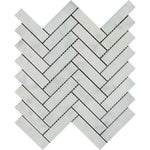 1x4 Carrara White Marble Polished Herringbone Mosaic Tile 1x4 Carrara White Marble Polished Herringbone Mosaic Tile - American Tile Depot