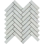 1x4 Carrara White Marble Polished Herringbone Mosaic Tile 1x4 Carrara White Marble Polished Herringbone Mosaic Tile - American Tile Depot