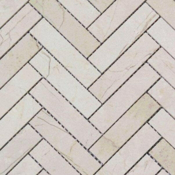 1x4 Crema Marfil Marble Polished Herringbone Mosaic Tile 1x4 Crema Marfil Marble Polished Herringbone Mosaic Tile - American Tile Depot
