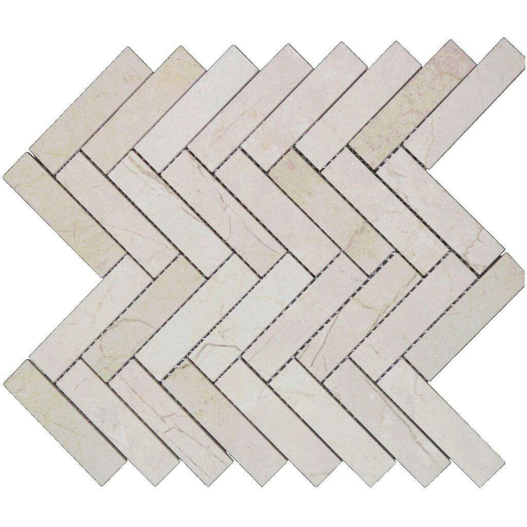 1x4 Crema Marfil Marble Polished Herringbone Mosaic Tile 1x4 Crema Marfil Marble Polished Herringbone Mosaic Tile - American Tile Depot