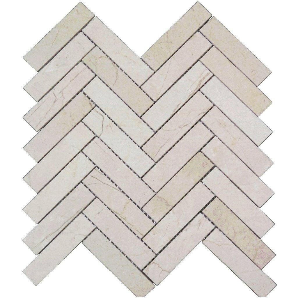 1x4 Crema Marfil Marble Polished Herringbone Mosaic Tile 1x4 Crema Marfil Marble Polished Herringbone Mosaic Tile - American Tile Depot