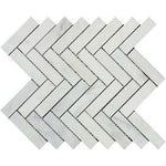1x4 Oriental White / Asian Statuary Marble Polished Herringbone Mosaic Tile 1x4 Oriental White / Asian Statuary Marble Polished Herringbone Mosaic Tile - American Tile Depot