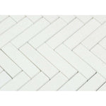 1x4 Thassos White Marble Honed Herringbone Mosaic Tile 1x4 Thassos White Marble Honed Herringbone Mosaic Tile - American Tile Depot