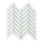 1x4 Thassos White Marble Honed Herringbone Mosaic Tile 1x4 Thassos White Marble Honed Herringbone Mosaic Tile - American Tile Depot