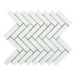 1x4 Thassos White Marble Honed Herringbone Mosaic Tile 1x4 Thassos White Marble Honed Herringbone Mosaic Tile - American Tile Depot
