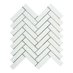 1x4 Thassos White Marble Honed Herringbone Mosaic Tile 1x4 Thassos White Marble Honed Herringbone Mosaic Tile - American Tile Depot