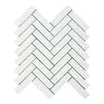 1x4 Thassos White Marble Polished Herringbone Mosaic Tile 1x4 Thassos White Marble Polished Herringbone Mosaic Tile - American Tile Depot