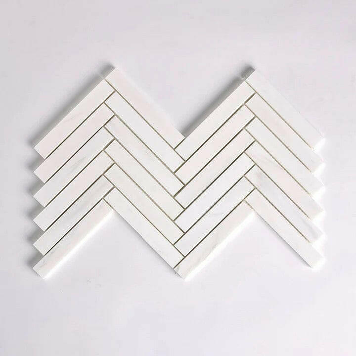 1x6 Bianco Dolomite Honed Herringbone Mosaic Tile 1x6 Bianco Dolomite Honed Herringbone Mosaic Tile - American Tile Depot