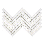 1x6 Bianco Dolomite Honed Herringbone Mosaic Tile 1x6 Bianco Dolomite Honed Herringbone Mosaic Tile - American Tile Depot