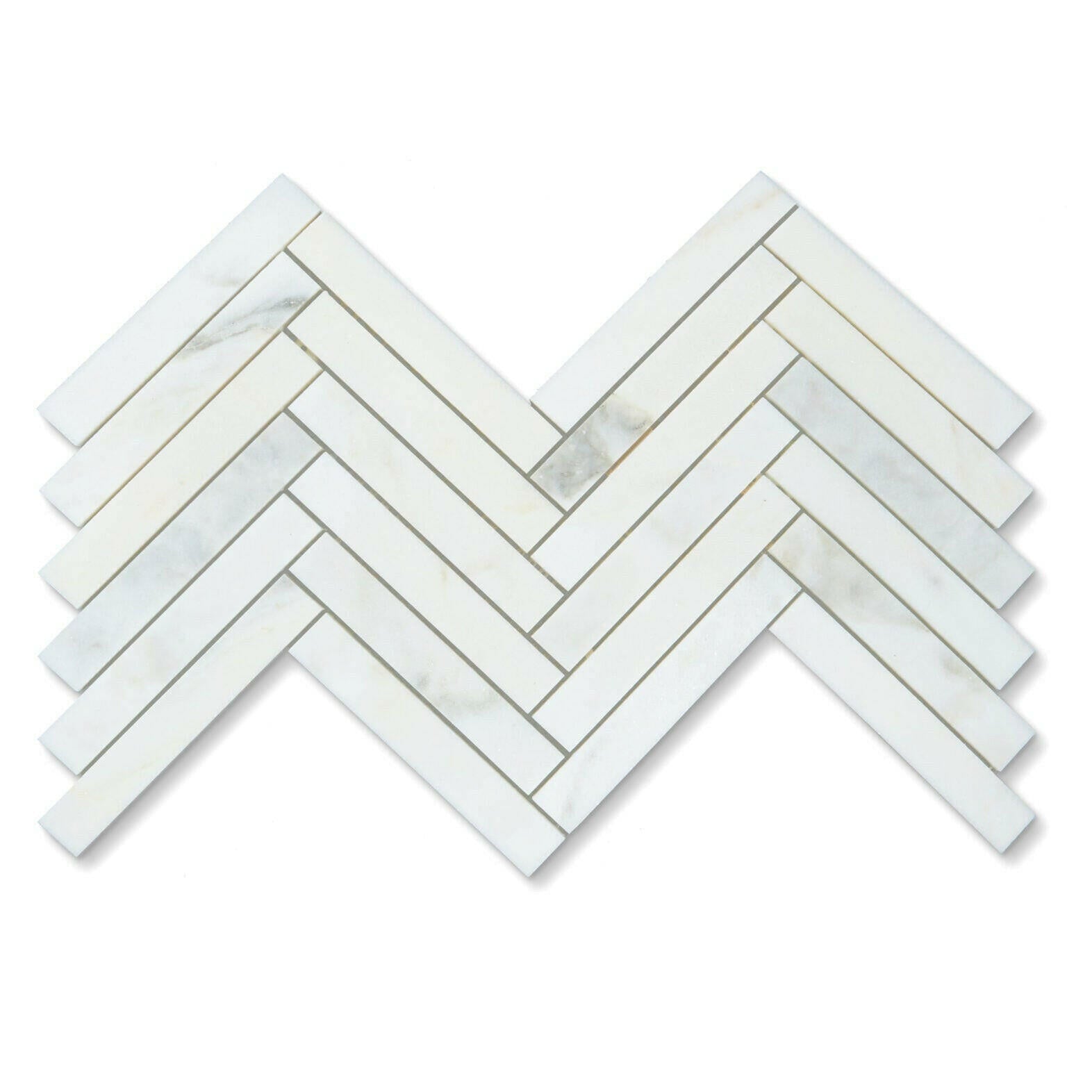 1x6 Calacatta Oliva Marble Honed Herringbone Mosaic Tile 1x6 Calacatta Oliva Marble Honed Herringbone Mosaic Tile - American Tile Depot