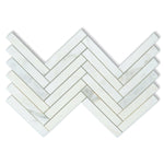 1x6 Calacatta Oliva Marble Polished Herringbone Mosaic Tile 1x6 Calacatta Oliva Marble Polished Herringbone Mosaic Tile - American Tile Depot