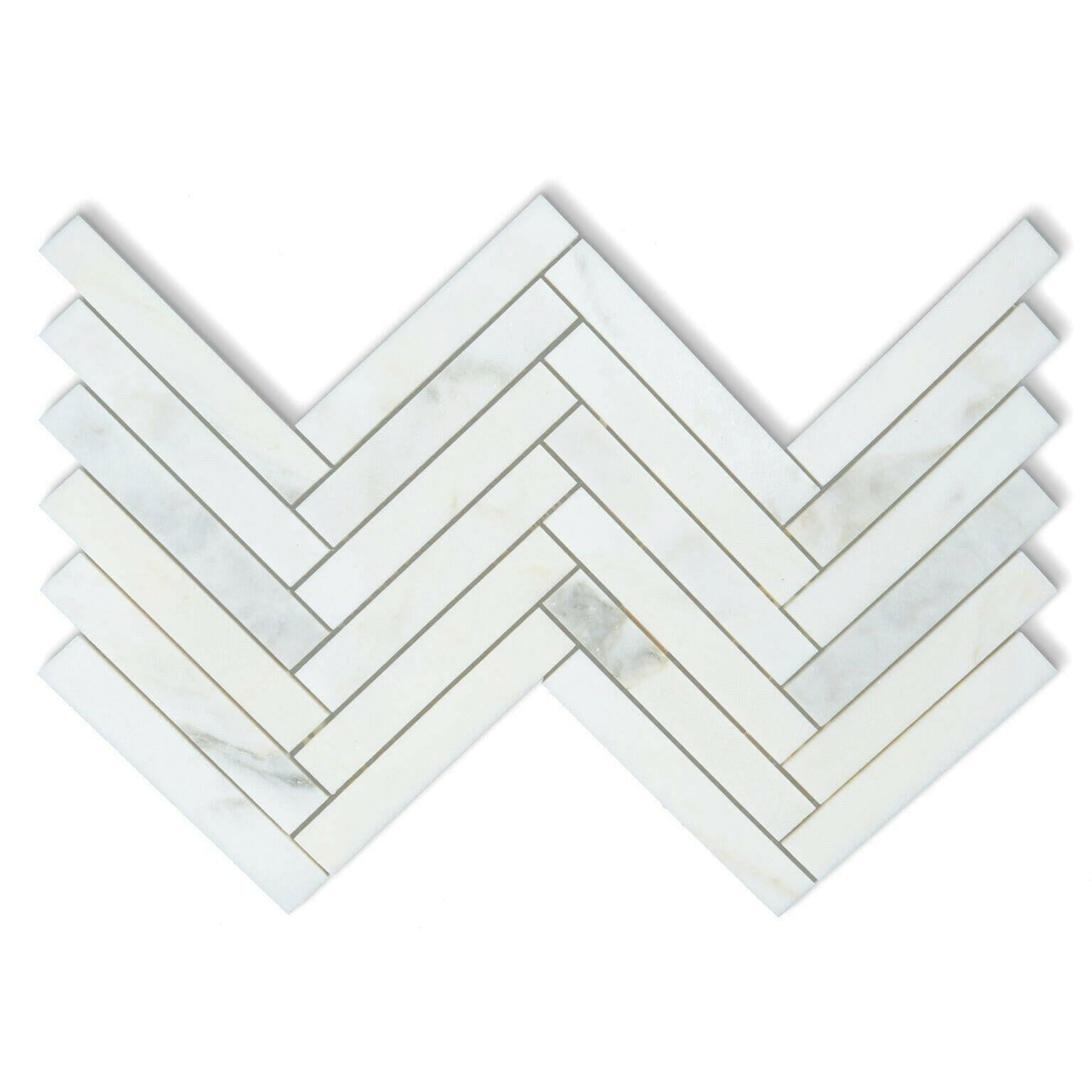 1x6 Calacatta Oliva Marble Polished Herringbone Mosaic Tile 1x6 Calacatta Oliva Marble Polished Herringbone Mosaic Tile - American Tile Depot