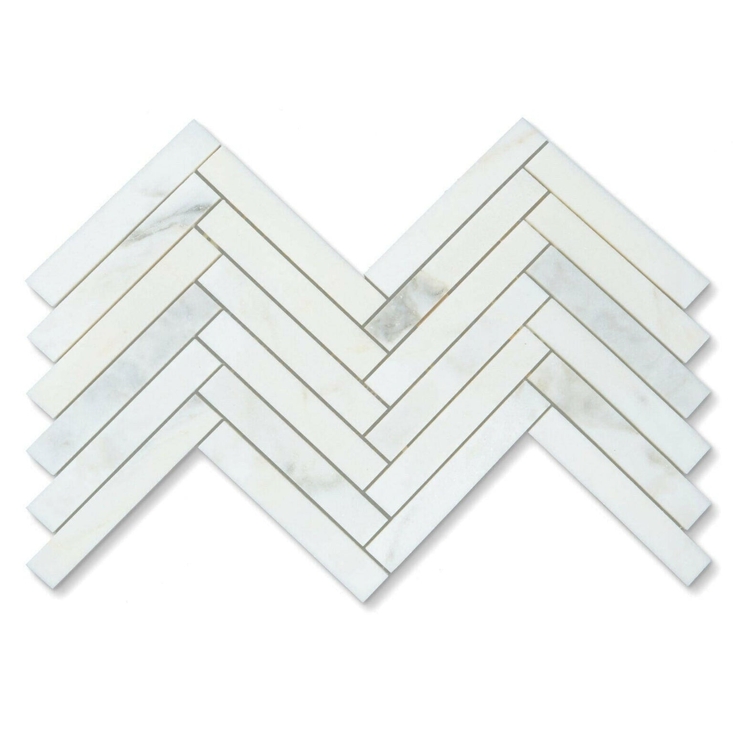 1x6 Calacatta Oliva Marble Polished Herringbone Mosaic Tile 1x6 Calacatta Oliva Marble Polished Herringbone Mosaic Tile - American Tile Depot