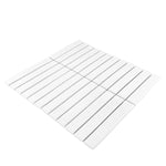 1x6 Gio White Stacked Linear Porcelain Matte Mosaic Tile 1x6 Gio White Stacked Linear Porcelain Matte Mosaic Tile - American Tile Depot