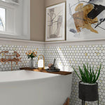 2" Band Calacatta Matte Hexagon Porcelain Mosaic Tile 2" Band Calacatta Matte Hexagon Porcelain Mosaic Tile - American Tile Depot