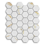 2" Band Calacatta Matte Hexagon Porcelain Mosaic Tile 2" Band Calacatta Matte Hexagon Porcelain Mosaic Tile - American Tile Depot