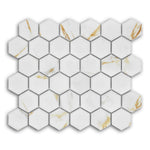 2" Band Calacatta Matte Hexagon Porcelain Mosaic Tile 2" Band Calacatta Matte Hexagon Porcelain Mosaic Tile - American Tile Depot