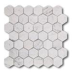 2" Beehive Calacatta White Honed Hexagon Marble Mosaic Tile 2" Beehive Calacatta White Honed Hexagon Marble Mosaic Tile - American Tile Depot