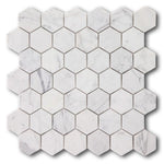 2" Beehive Calacatta White Polished Hexagon Marble Mosaic Tile 2" Beehive Calacatta White Polished Hexagon Marble Mosaic Tile - American Tile Depot