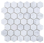 2" Beehive Carrara Honed Hexagon Marble Mosaic Tile 2" Beehive Carrara Honed Hexagon Marble Mosaic Tile - American Tile Depot