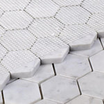 2" Beehive Carrara Polished Hexagon Marble Mosaic Tile 2" Beehive Carrara Polished Hexagon Marble Mosaic Tile - American Tile Depot