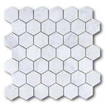 2" Beehive Carrara Polished Hexagon Marble Mosaic Tile 2" Beehive Carrara Polished Hexagon Marble Mosaic Tile - American Tile Depot