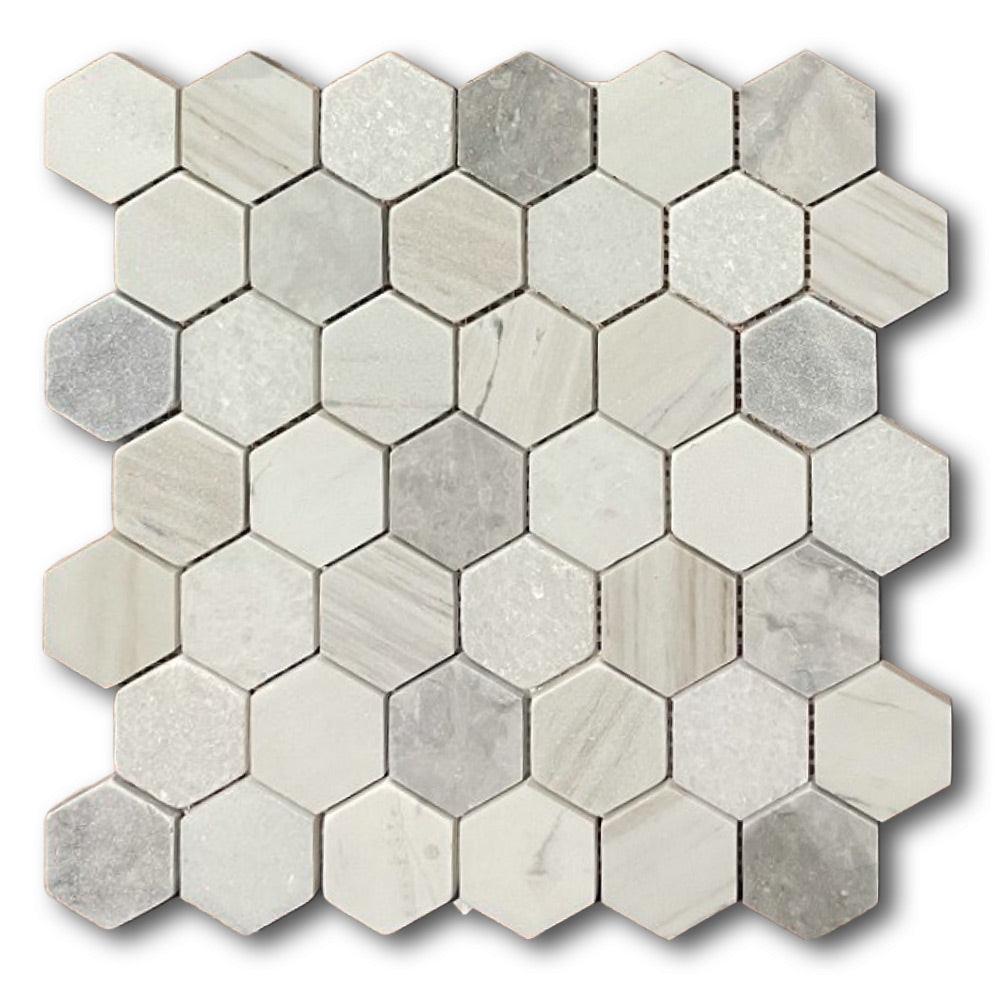 2" Beehive Coastal Hexagon Marble Mosaic Tile 2" Beehive Coastal Hexagon Marble Mosaic Tile - American Tile Depot