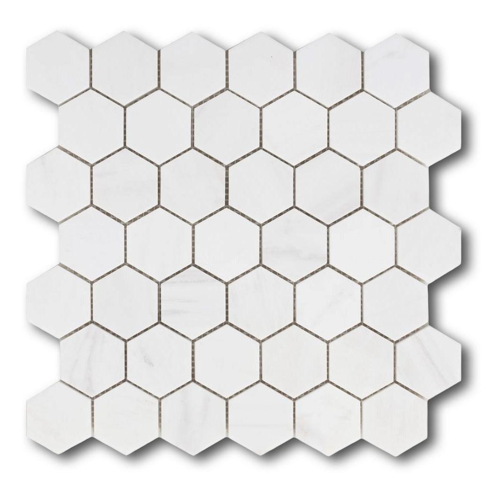2" Beehive Dolomite Honed Hexagon Marble Mosaic Tile 2" Beehive Dolomite Honed Hexagon Marble Mosaic Tile - American Tile Depot