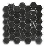 2" Beehive Marquina Polished Hexagon Marble Mosaic Tile 2" Beehive Marquina Polished Hexagon Marble Mosaic Tile - American Tile Depot