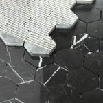 2" Beehive Marquina Polished Hexagon Marble Mosaic Tile 2" Beehive Marquina Polished Hexagon Marble Mosaic Tile - American Tile Depot