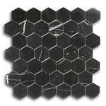2" Beehive Marquina Polished Hexagon Marble Mosaic Tile 2" Beehive Marquina Polished Hexagon Marble Mosaic Tile - American Tile Depot