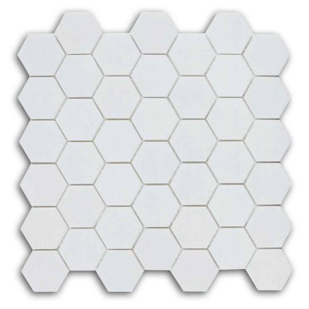 2" Beehive Thassos Polished Hexagon Marble Mosaic Tile 2" Beehive Thassos Polished Hexagon Marble Mosaic Tile - American Tile Depot