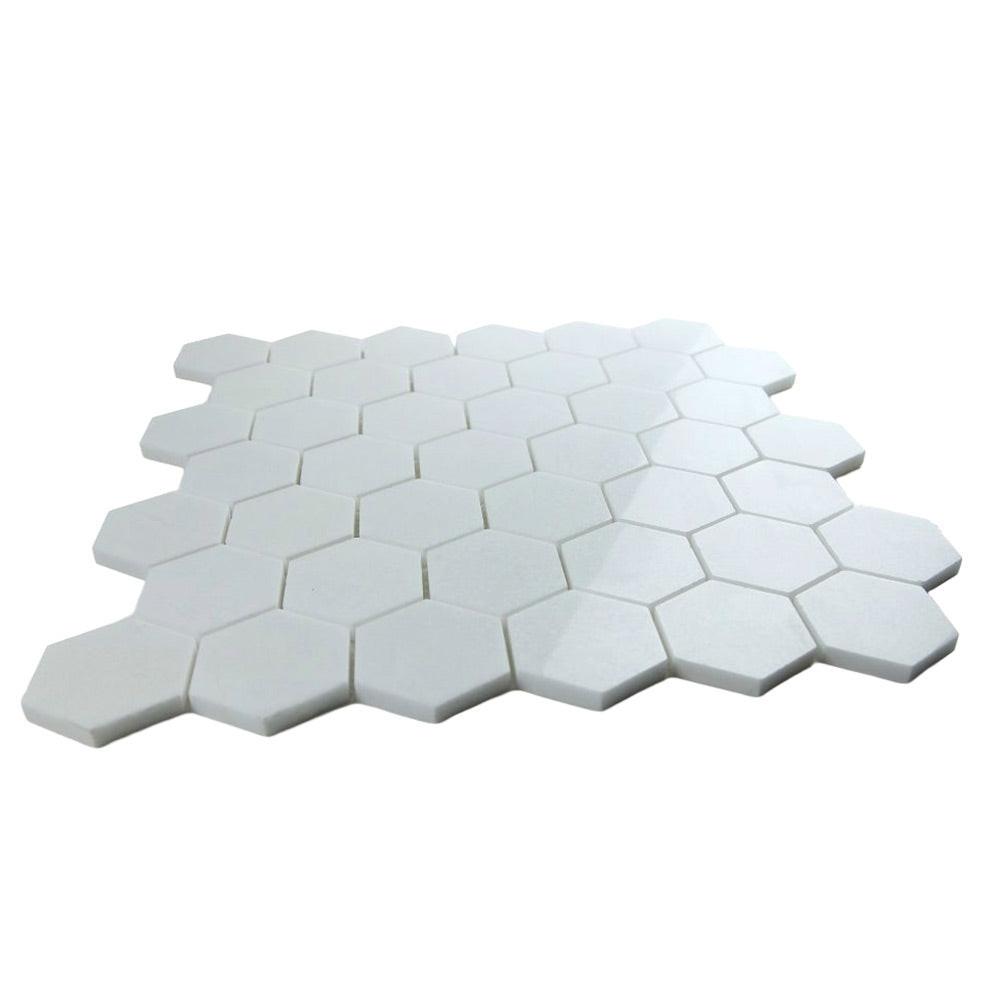 2" Beehive Thassos Polished Hexagon Marble Mosaic Tile 2" Beehive Thassos Polished Hexagon Marble Mosaic Tile - American Tile Depot