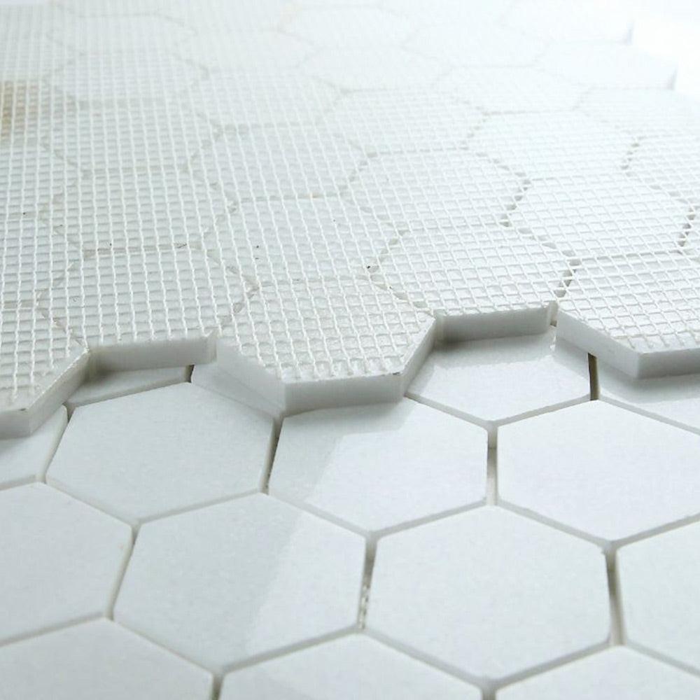 2" Beehive Thassos Polished Hexagon Marble Mosaic Tile 2" Beehive Thassos Polished Hexagon Marble Mosaic Tile - American Tile Depot