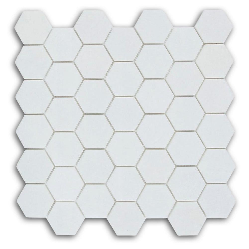 2" Beehive Thassos Polished Hexagon Marble Mosaic Tile 2" Beehive Thassos Polished Hexagon Marble Mosaic Tile - American Tile Depot