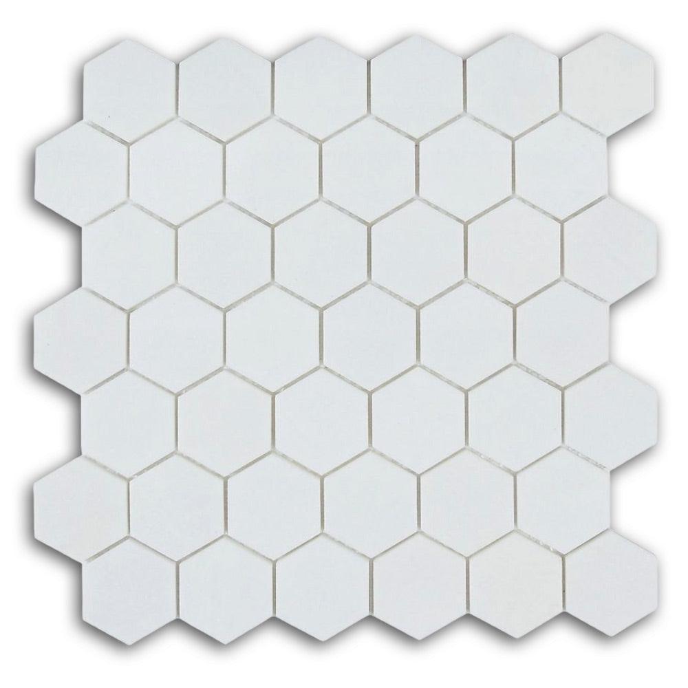 2" Beehive Thassos Polished Hexagon Marble Mosaic Tile 2" Beehive Thassos Polished Hexagon Marble Mosaic Tile - American Tile Depot