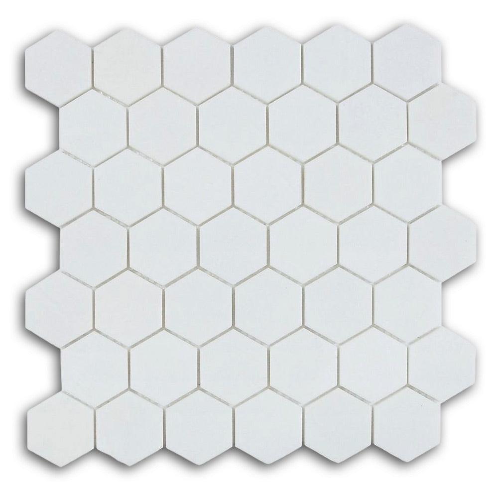 2" Beehive Thassos Polished Hexagon Marble Mosaic Tile 2" Beehive Thassos Polished Hexagon Marble Mosaic Tile - American Tile Depot