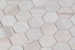 2" Beehive Wooden White Honed Hexagon Marble Mosaic Tile 2" Beehive Wooden White Honed Hexagon Marble Mosaic Tile - American Tile Depot