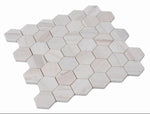 2" Beehive Wooden White Honed Hexagon Marble Mosaic Tile 2" Beehive Wooden White Honed Hexagon Marble Mosaic Tile - American Tile Depot