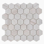 2" Beehive Wooden White Honed Hexagon Marble Mosaic Tile 2" Beehive Wooden White Honed Hexagon Marble Mosaic Tile - American Tile Depot