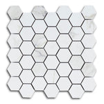 2" Borneo Calacatta Dorado Matte Hexagon Marble Laminated Porcelain Mosaic Tile 2" Borneo Calacatta Dorado Matte Hexagon Marble Laminated Porcelain Mosaic Tile - American Tile Depot