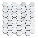 2" Borneo Calacatta Dorado Matte Hexagon Marble Laminated Porcelain Mosaic Tile 2" Borneo Calacatta Dorado Matte Hexagon Marble Laminated Porcelain Mosaic Tile - American Tile Depot