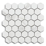 2" Borneo Calacatta Dorado Polished Hexagon Marble Laminated Porcelain Mosaic Tile 2" Borneo Calacatta Dorado Polished Hexagon Marble Laminated Porcelain Mosaic Tile - American Tile Depot
