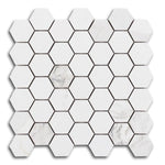 2" Borneo Calacatta Dorado Stone Honed Hexagon Marble Laminated Porcelain Mosaic Tile 2" Borneo Calacatta Dorado Stone Honed Hexagon Marble Laminated Porcelain Mosaic Tile - American Tile Depot