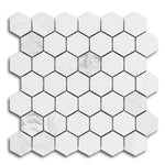 2" Borneo Calacatta Dorado Stone Honed Hexagon Marble Laminated Porcelain Mosaic Tile 2" Borneo Calacatta Dorado Stone Honed Hexagon Marble Laminated Porcelain Mosaic Tile - American Tile Depot