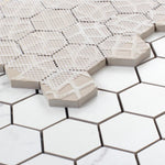 2" Borneo Carrara Pre Matte Hexagon Marble Laminated Porcelain Mosaic Tile 2" Borneo Carrara Pre Matte Hexagon Marble Laminated Porcelain Mosaic Tile - American Tile Depot