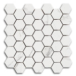 2" Borneo Carrara Pre Matte Hexagon Marble Laminated Porcelain Mosaic Tile 2" Borneo Carrara Pre Matte Hexagon Marble Laminated Porcelain Mosaic Tile - American Tile Depot