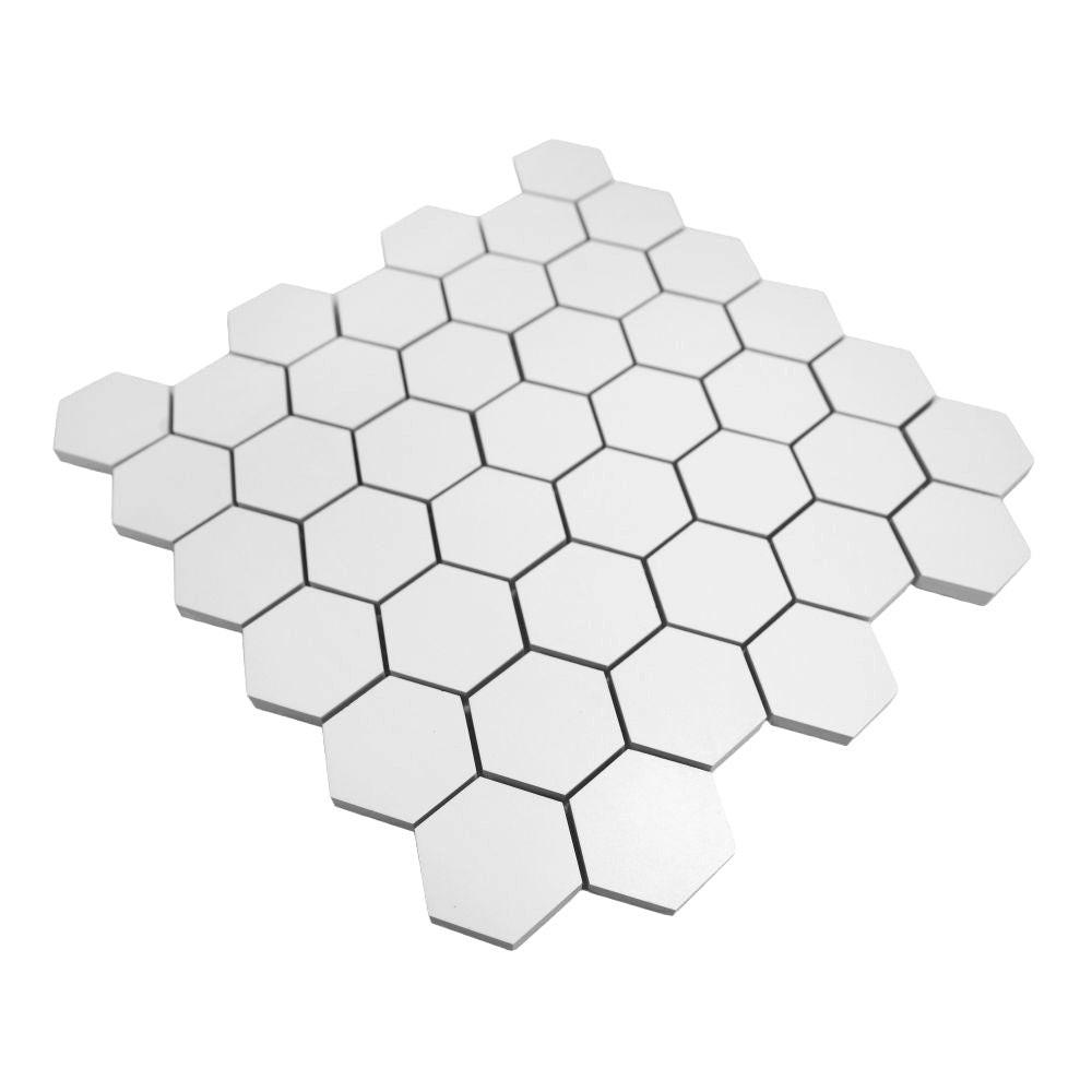 2" Borneo Roy White Matte Hexagon Marble Laminated Porcelain Mosaic Tile 2" Borneo Roy White Matte Hexagon Marble Laminated Porcelain Mosaic Tile - American Tile Depot