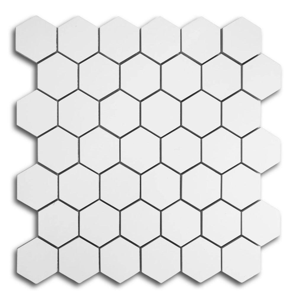 2" Borneo Roy White Matte Hexagon Marble Laminated Porcelain Mosaic Tile 2" Borneo Roy White Matte Hexagon Marble Laminated Porcelain Mosaic Tile - American Tile Depot